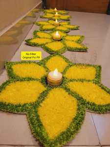 El yapımı Rangoli <span class=keywords><strong>Set</strong></span> mumluk yapay çiçek düğün dekorasyon Diyas ev dekor Diwali dekor en iyi fiyata - Product Image 3