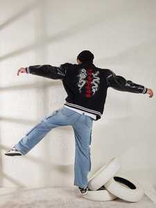 Fabricante superior bordado hombres último diseño Letterman chaqueta de invierno ropa de calle Hip Hop Letterman chaqueta - Product Image 3