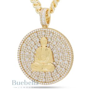 Jasen Pendentif bouddha en argent sterling 925 pour homme Pendentif bouddhiste style hip hop personnalisé avec moissanite - Product Image 1