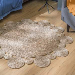 Mignon tapis en forme de fleur tapis jonc de mer tissé naturel de haute qualité tapis de sol bébé enfants chambre décor personnalisé avec logo - Product Image 3