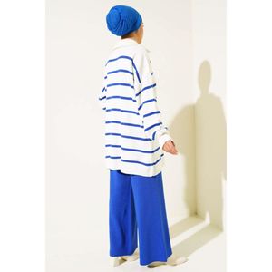 ชุด2ชิ้นเสื้อถักซิปครึ่งคอปกลายแซ็ก - Product Image 4
