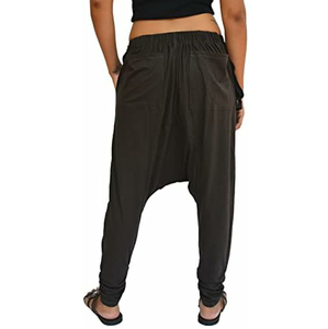 Respirant 2024 mode haute qualité dernier pantalon de survêtement entrejambe de couleur noire pour les femmes - Product Image 1