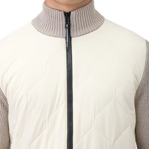 Chaqueta Suéter Híbrida para Hombre, Corte Entallado, Frente Acolchado con Cierre, Tejido de Punto, Estilo Casual para Invierno, Estilo Elegante - Product Image 4