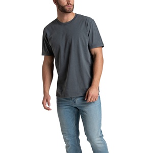 T-shirt RTS à col rond gris 100% coton respirant anti-rides écologique à séchage rapide pour hommes - Product Image 1