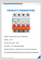 Interruptor Automático Miniatura (MCB) DZ47-63 4P Curva C, 16A/32A/63A, 6kA, 400V CA (Trifásico), Carcasa PA66 Ignífuga, Montaje en Riel DIN