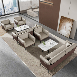 Sofá Ejecutivo Minimalista de Cuero Sintético de 3 Plazas, Sofá Modular para Recepción Comercial, Sala de Espera Corporativa - Product Image 5