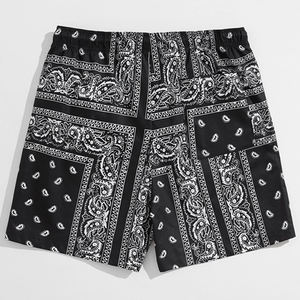 Pantalones cortos de gimnasio para correr con gráfico Retro para hombre, pantalones cortos informales de Cachemira para gimnasio, diseño de malla con patrón sólido - Product Image 2