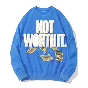Meilleur sweat-shirt à imprimé bouffant pour hommes pull en molleton de coton de qualité supérieure avec logo en relief parfait pour la mode de rue - Product Image 4
