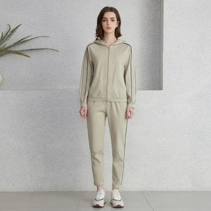 2024 ropa de lujo para mujer ropa de mujer Boutique 100% sudaderas con capucha de algodón peinado conjunto de 2 piezas - Product Image 2