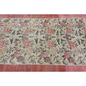พรมปูพื้นขนาดใหญ่สไตล์ตุรกีวินเทจคลาสสิกสีเบจแดง5.2x8.9ฟุต10มม. ผ้าขนสัตว์เนื้อหยาบงานเย็บปะสี่เหลี่ยมผืนผ้าพรมห้องโถง - Product Image 5
