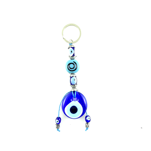 Llavero con Mosquetón DAFNI BIG PAZAR con Cuentas de Ojo Turco - Diseño Metálico 3D de Moda con Puntas Esmaltadas Únicas e Impresión en Relieve - Product Image 5