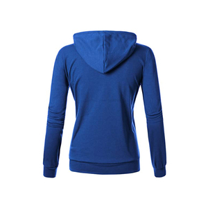 Sweat-shirt à capuche bleu, coupe classique, manches longues, couleur unie, tricoté, décontracté, unisexe, pour l'automne - Product Image 3