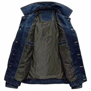 Chaqueta Vaquera de Estilo Urbano para Hombre con Logotipo Personalizado, Botones Decorativos en la Parte Delantera, Ropa de Trabajo de Invierno con Bolsillos y Estilo Cargo - Product Image 5