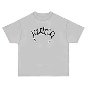 Logotipo personalizado 100% algodón de peso pesado con cuello en V Boxy camisetas hombro caído Streetwear Unisex gráfico recortado Botón de verano de gran tamaño - Product Image 5