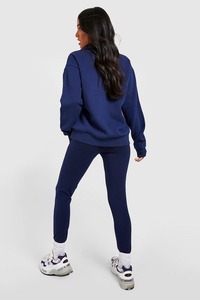 Chándal de algodón 100% para mujer, venta al por mayor, cómodo, transpirable, de manga larga, sudadera, conjuntos para correr, informal, tejido sólido, Invierno - Product Image 2