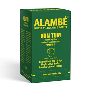 Кофейная коробка с низким содержанием влаги/кофеина Alambe Kon Tum Drip, упаковка, чистый и специальный тип, сделанный во Вьетнаме
