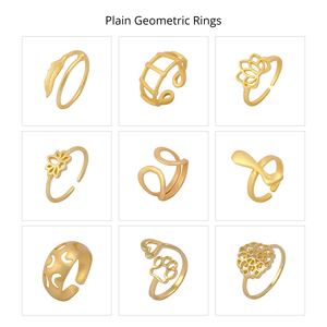 Lovely Design Best Selling Plain Ring Jewelry Gold Plated Ring for Wholesale <b>Light</b> Weighted Open Finger Ring for Gift - Product Image 5