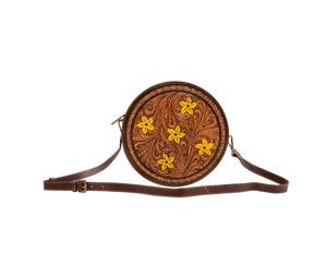 Western Bohemian Style Cowhide Canteen <b>Bag</b> Hand-Tooled Leather <b>Messenger</b> Tote and Mini Coin Purse for <b>Women</b> Best Price - Product Image 6