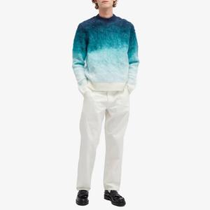 Pull en mohair pour homme, tricot doux et moelleux, manches longues, chaud pour l'hiver, tendance, bouton sur le devant, OEM - Product Image 4