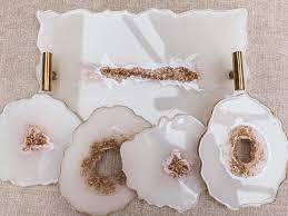 Plateau de service en résine effet tourbillon de luxe, design artistique moderne, organisateur pour table de cuisine, salle à manger et décoration intérieure, par HAND MADE CRAFT - Product Image 6