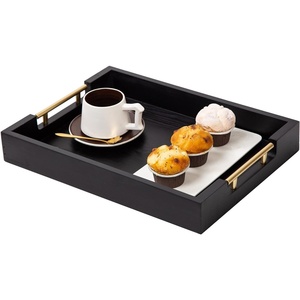 Bandeja de Servir Rectangular de Madera de Diseño Moderno en Color Gris con Asas Multifuncionales para Desayuno, Café, Bocadillos, Fiestas, Decoración del Hogar - Product Image 6