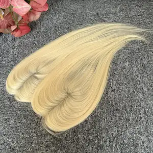 도매 유럽 레미 머리 여자의 토퍼 큐티클 정렬 금발 #613 토퍼