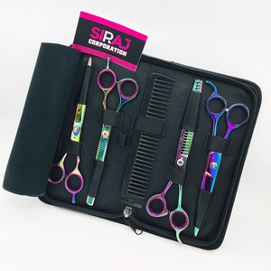 ชุดกรรไกรตัดแต่งขนสัตว์เลี้ยงและแปรงปัดขน - ใบมีดสแตนเลสอย่างดี ปลอดภัย ปลายมน-คม ด้ามจับขนาดกลาง - Product Image 5