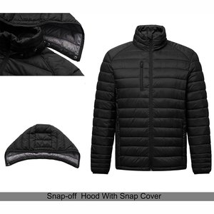 Chaqueta de invierno informal personalizable de talla grande para hombre, diseño acolchado de burbujas a la moda, impermeable, de poliéster, con cremallera acolchada - Product Image 2