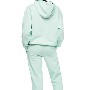 Pull en molleton de coton écologique pour femmes ensemble de survêtement Baggy impression personnalisée à capuche Sports d'hiver élastique dessiné coupe ample - Product Image 5