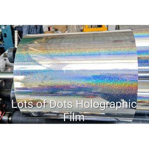 Rollo de Película PET Holográfica Metalizada Difractiva Transparente, Resistente a la Humedad, Elástica, Decorativa, para Manualidades, Lazos, Recubrimientos y Otros Usos - Product Image 3
