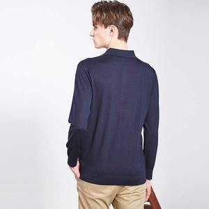 Service OEM Bonne Haute Qualité Respirant Vente en Gros Casual Manches Longues Polo Neck Pull 100% Laine Hommes Chandails Tricotés à Vendre - Product Image 3