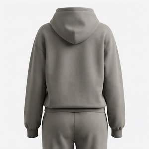 Conjunto Deportivo de Dos Piezas para Mujer, Talla Grande, con Capucha, Estampado Informal, para Invierno, 100% Algodón, para Gimnasio y Ejercicio - Product Image 2