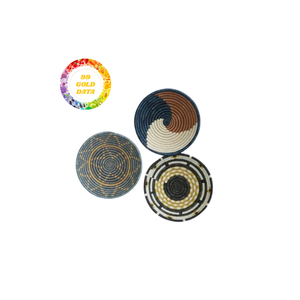 Assiette murale en rotin artisanal plateau en jonc de mer tissé à la main panier suspendu Boho pour décor à la maison rustique ou installation murale artistique - Product Image 6