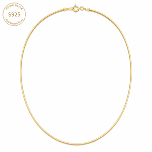 Gold Plated 925 Sterling Silver Octagonal Snake Bone Chain 3.1g Necklace 42cm Spring Ring Clasp