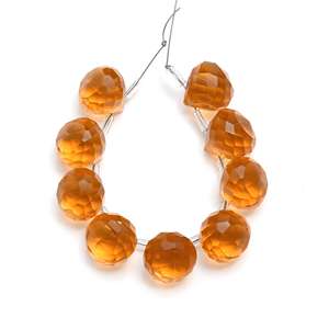 Venta caliente Color citrino profundo cebolla Briolette cuentas de piedras preciosas calidad súper fina 6 pares combinados para uso de joyería cuarzo citrino - Product Image 3