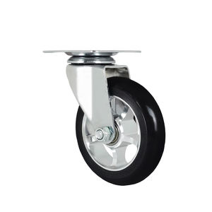 Roue pivotante en polyuréthane à noyau en aluminium de 4 pouces Roue à roulement à billes robuste Roulement fluide Roue industrielle - Product Image 1
