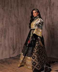 ชุดเดรสยาวปักลายสไตล์อัฟกานิสถาน งานฝีมือคุชิ ล่าสุด แขนยาว ทรงเอไลน์ ความยาวระดับเข่า คุณภาพสูง 100% - Product Image 2