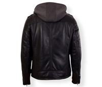 Blouson en cuir véritable de vache pour homme, style motard vintage en toile, col montant, imperméable, coupe-vent, anti-UV, respirant, motif dessin animé