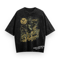 Prêt à expédier T-shirt lavé T-shirt lourd Dtg T-shirt surdimensionné noir T-shirt homme graphique lavage à l'acide Vintage T-shirt personnalisé