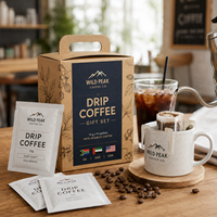Coffrets cadeaux AT PACK personnalisés pour café, avec sachets individuels de 10 g et boîte cadeau portable imprimée pour torréfacteurs et cafés