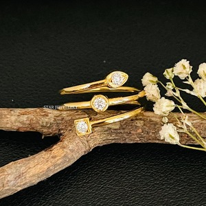 14K Solid Gold Lab Grown Diamond <b>Open</b> Wrap Around Women's Luxury Gift <b>Ring</b> - Product Image 4