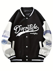 Lycée Baseball Team personnalisé toile Letterman vestes pour enfants col montant numéro point haute rue Style prix de gros - Product Image 6