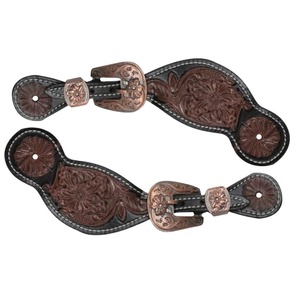 Correa de espuela hecha a mano personalizada de alta calidad, trabajo de tallado de cuero duradero al por mayor del proveedor del fabricante Saman Exports - Product Image 1