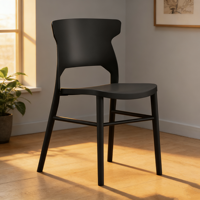 Chaise en plastique résistante à l'usure, durable, empilable, design moderne et simple, surface de siège confortable, dossier de haute qualité offrant un bon soutien.