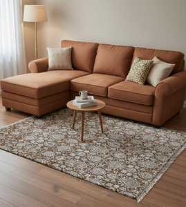 Tapis indien en viscose et laine noué à la main, luxueux, fait à la main, lavable, à poils longs, moderne, traditionnel, pour la décoration de la maison - Product Image 1