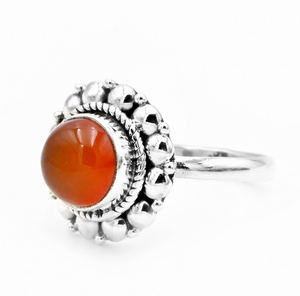Bague minimaliste en argent massif 925 faite à la main avec cabine en cornaline rouge Onyx Bijouterie fine écologique Bague en cornaline rouge adaptée aux cadeaux - Product Image 3