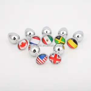 Custom Anal Plug with Logo Wholesale Personalized Customized Stainless Steel Metal Butt Plug with Photo Image OEM ODM Sex Toys