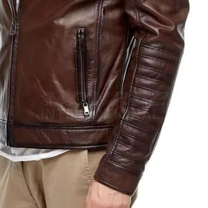 Venta al por mayor de chaquetas de cuero para hombre, estilo nuevo 2025, con capucha, de lona, ecológicas, con logo frontal, para invierno - Product Image 6