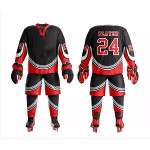 ¡Fabricante directo! Conjuntos de uniformes de hockey con logotipo personalizado estilo OEM con impresión por sublimación personalizada a precio de fábrica competitivo - Product Image 1