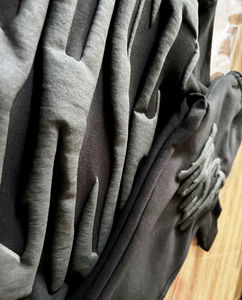 Nueva llegada Unisex 100% algodón 320GSM pulóver con capucha pantalones de chándal conjunto 3D Puff impresión sólido Flare inferior OEM hombres chándal trajes - Product Image 3